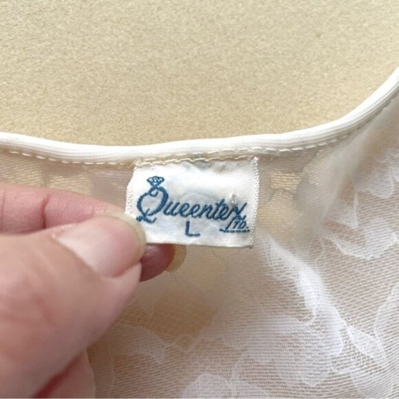 Vintage 60s White Double Layered Semi-Sheer Chiffon Robe Peignoir - M/L - Picture 7 of 12